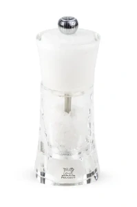 Mlýnek Molene Zirlion na mořskou sůl, 14 cm, akryl, bílý