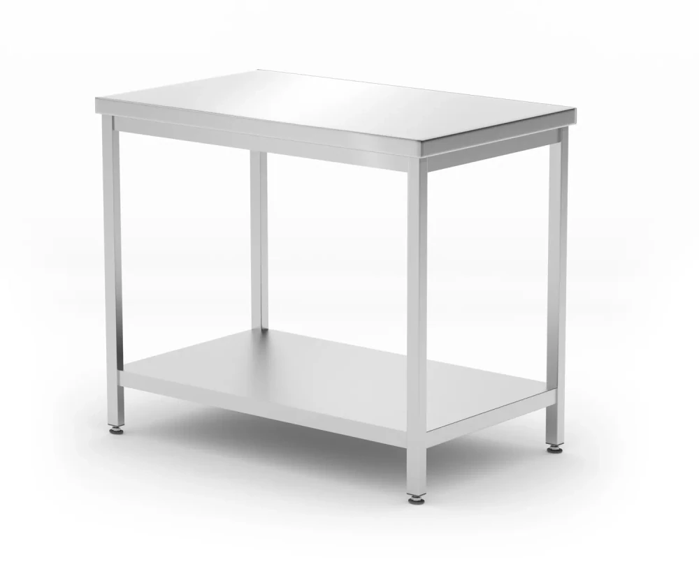 HENDI | Středový stůl s policí, šroubovaný, hloubka 600 mm, Kitchen Line, velikost 1400x600x(H)850mm