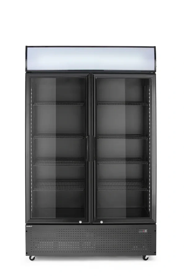 Barová chladnička s podsvíceným panelem, dvoudveřová, Arktic, 512L, Černá, 220-240V/510W, 1120x585x(H)1900mm