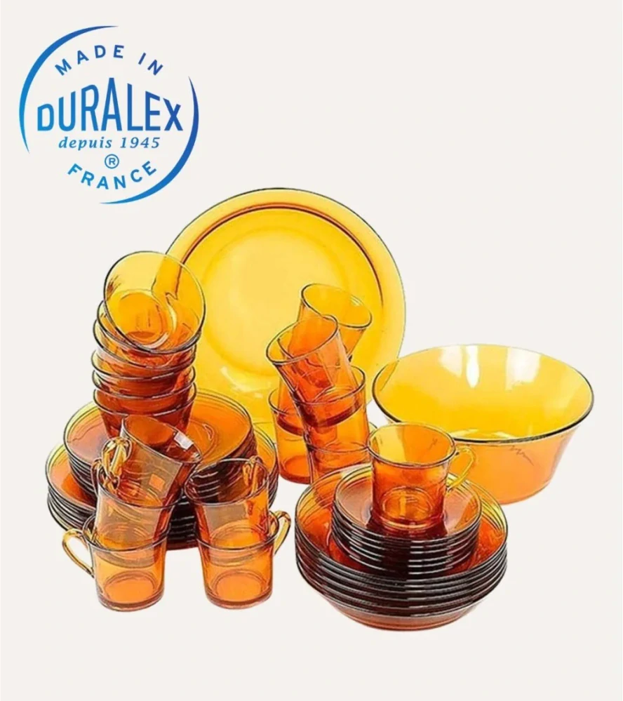 DURALEX |  Set jídelní servírovací, sklo, jantarový 44 ks
