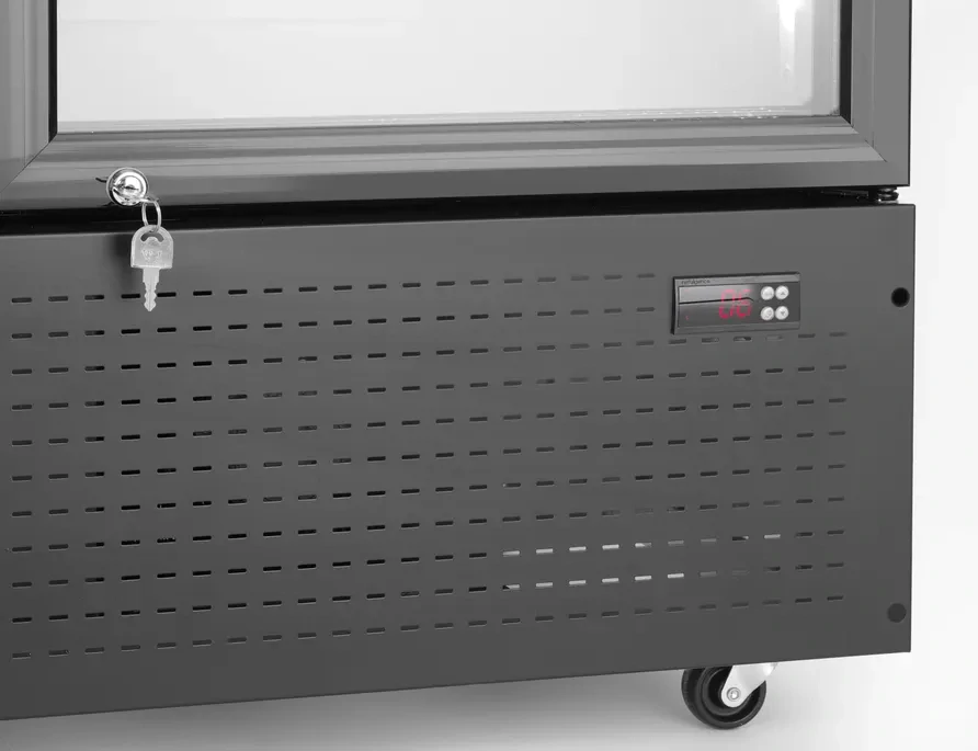 Barová chladnička s podsvíceným panelem, dvoudveřová, Arktic, 512L, Černá, 220-240V/510W, 1120x585x(H)1900mm