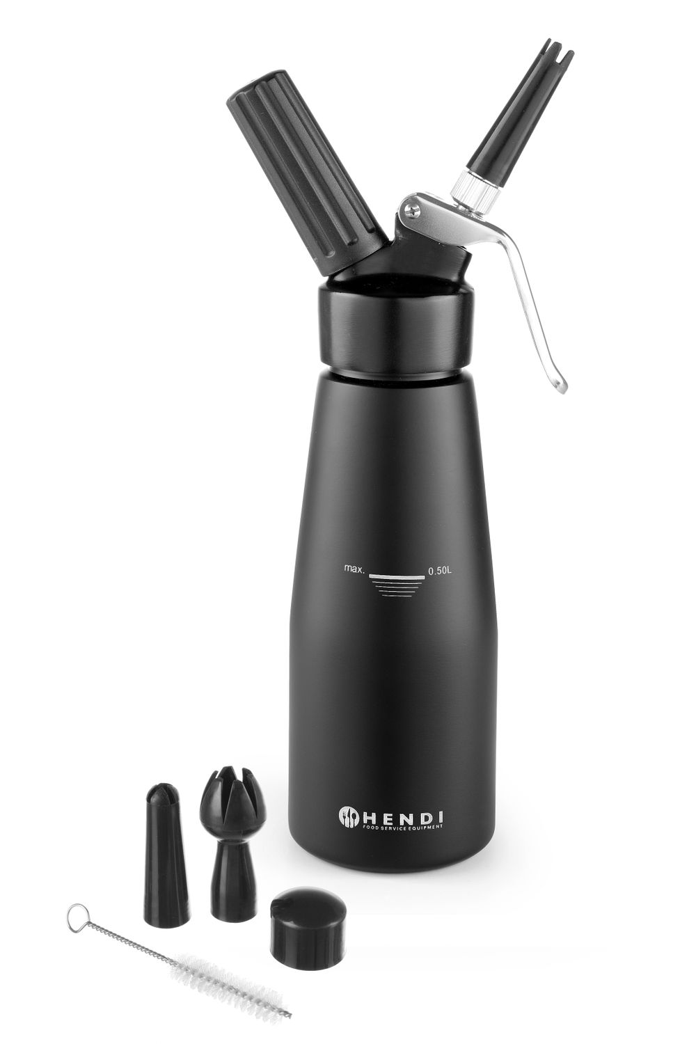 Šlehačková láhev, HENDI, Kitchen Line, 0,5L, Černá, ø80x(H)260mm