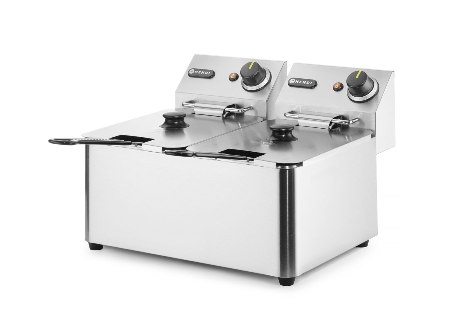 HENDI | Fritéza, objem 2x4 litry, Kitchen Line,, 230V/6000W, 470x380x(H)315mm