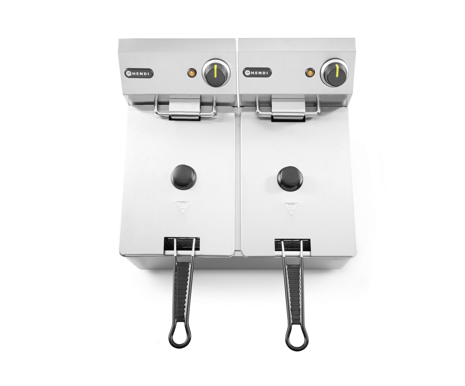 HENDI | Fritéza, objem 2x4 litry, Kitchen Line,, 230V/6000W, 470x380x(H)315mm