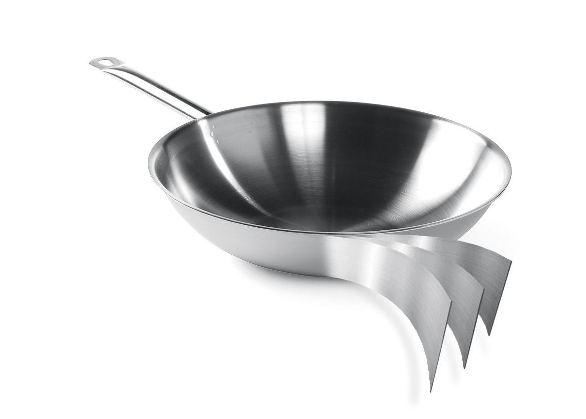 Třívrstvá pánev wok bez poklice, HENDI, ⌀360x(H)100mm