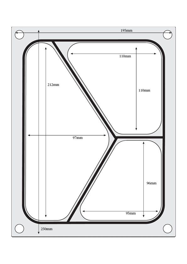 Těsnicí matrice pro těsnicí stroj , HENDI, na třídílnou misku 227x178 mm