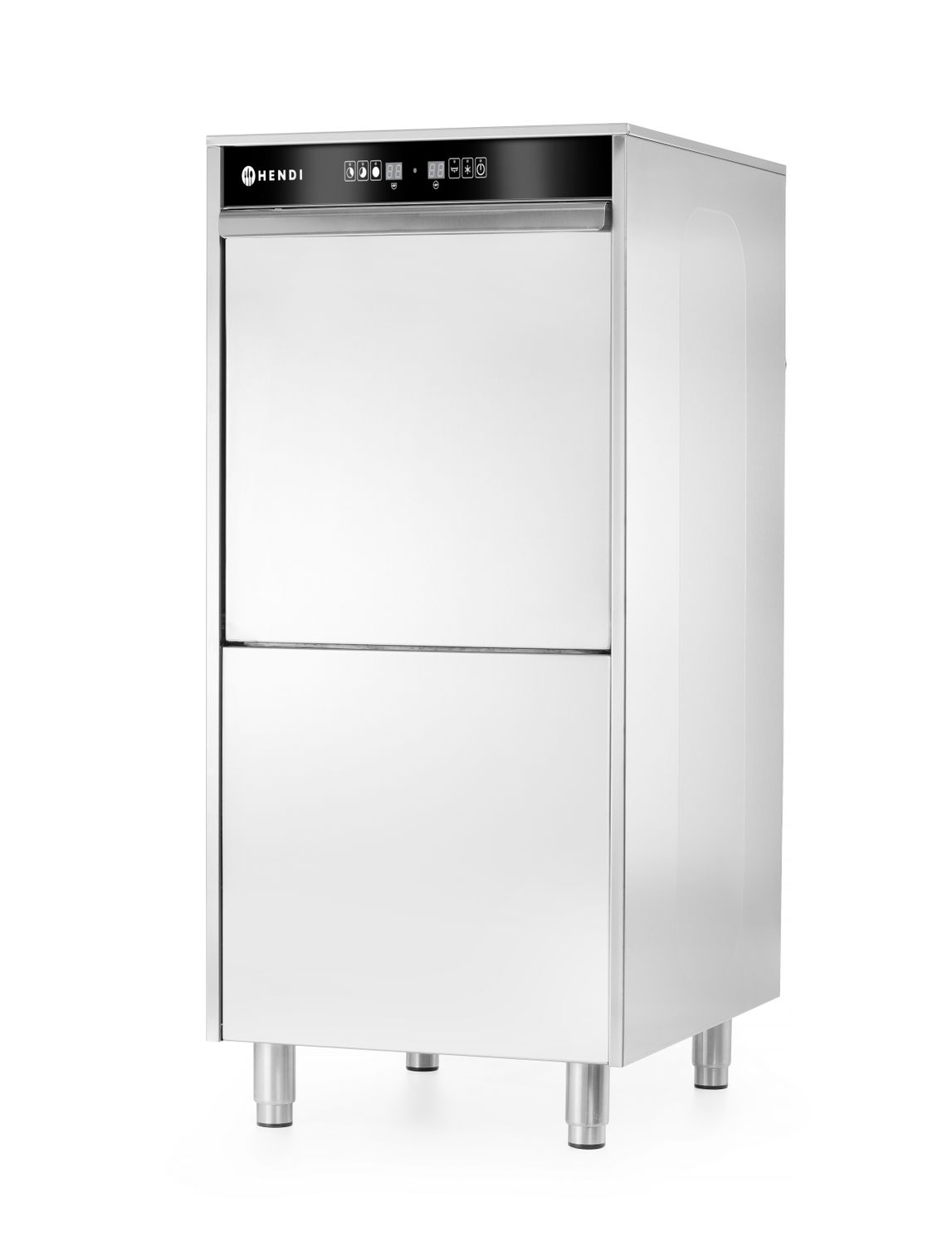 Myčka nádobí na hrnce a tácy 50x60 - elektronicky řízená, s dávkovačem mycího prostředku a vypouštěcím čerpadlem, HENDI, 400V/7100W, 595x777x(H)1335mm