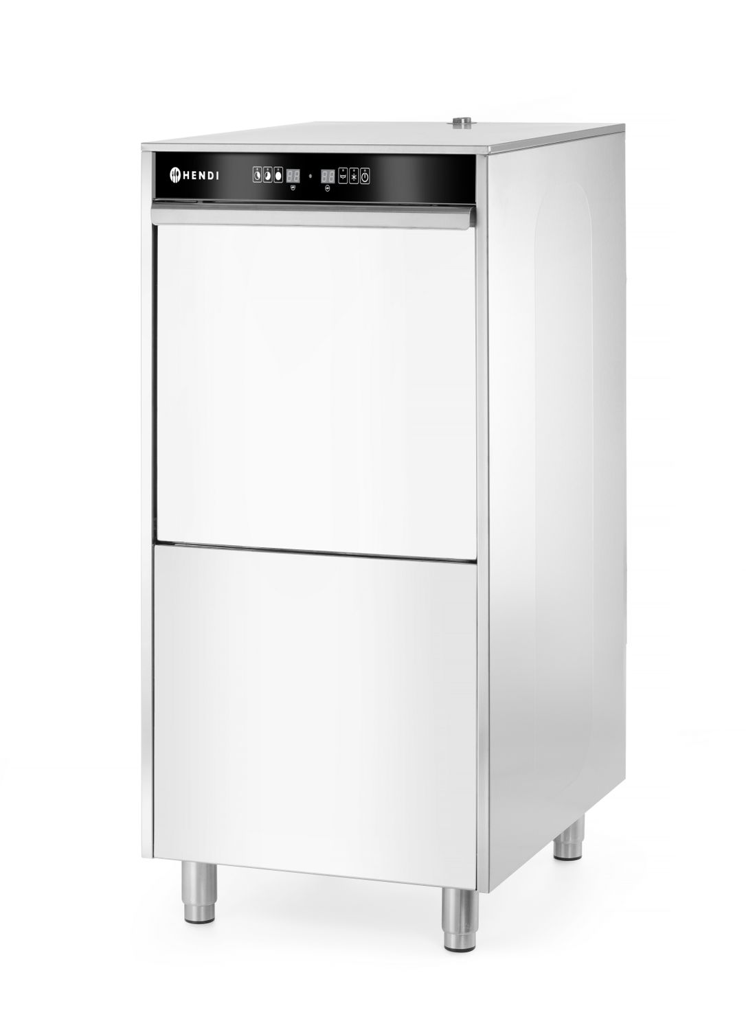 Myčka nádobí na hrnce a tácy 50x60 - elektronicky řízená, s dávkovačem mycího prostředku a vypouštěcím čerpadlem, HENDI, 400V/7100W, 595x777x(H)1335mm