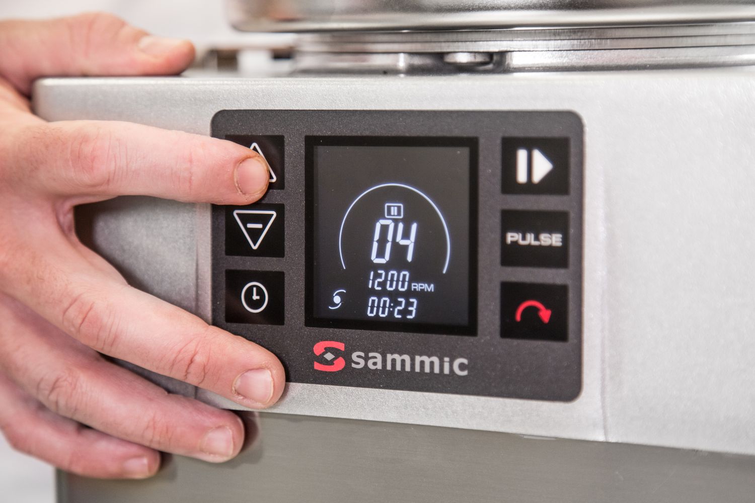 Kutr-emulgátor KE-5V s elektronickým grafickým panelem, Sammic, 5,5L, 230V/1500W, 286x387x(H)487mm