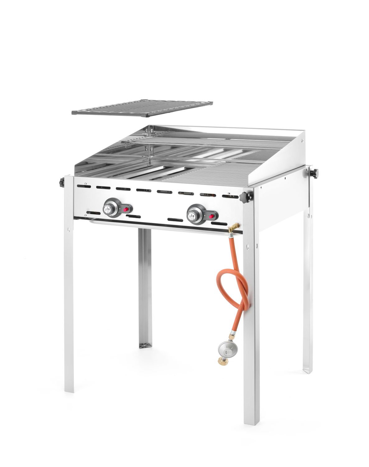 Plynový gril Green Fire 2 hořáky, HENDI, Profi Line, Včetně 2 mřížek GN 1/1 z nerezové oceli, 11,6kW, 740x612x(H)825mm