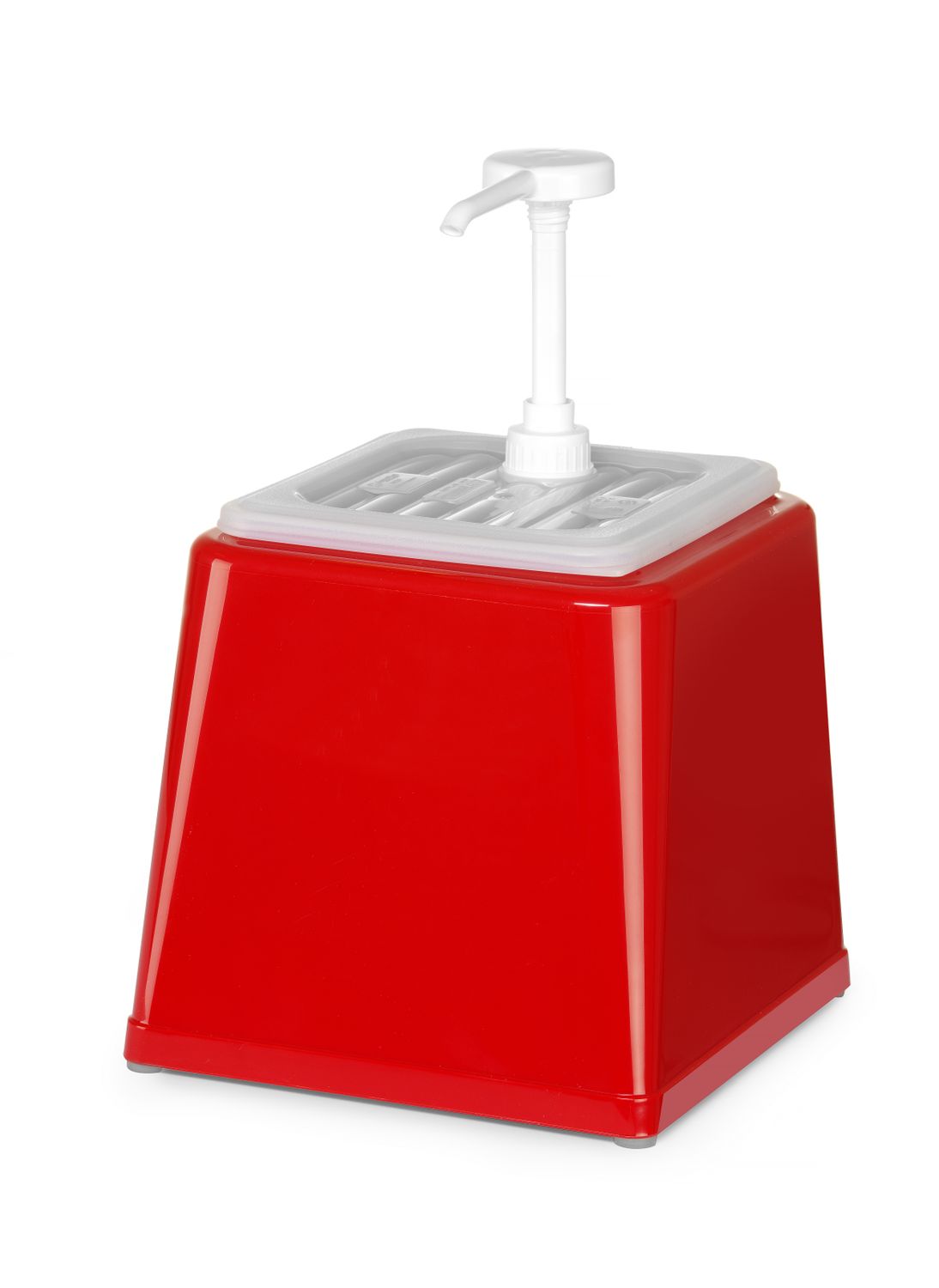 Zásobník na omáčky s pumpičkou, HENDI, 2,5L, Červená, 230x210x(H)327mm