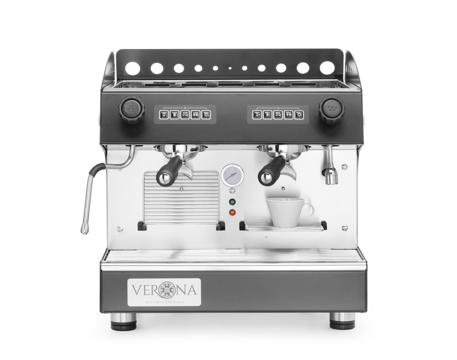 Kompaktní automatický kávovar Julia, 2-skupinový, HENDI, Kávovar JULIA Compact, 2pákový, automatický, černý, 230V/2700W, 475x563x(H)530mm