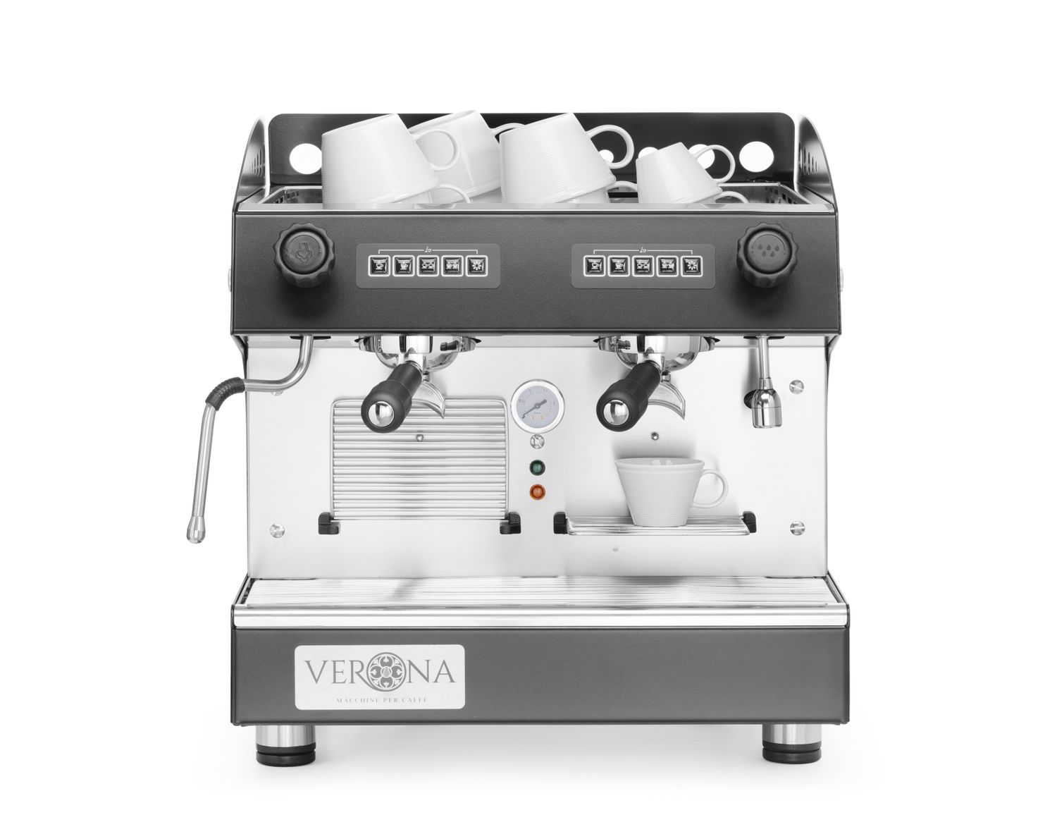 Kompaktní automatický kávovar Julia, 2-skupinový, HENDI, Kávovar JULIA Compact, 2pákový, automatický, černý, 230V/2700W, 475x563x(H)530mm