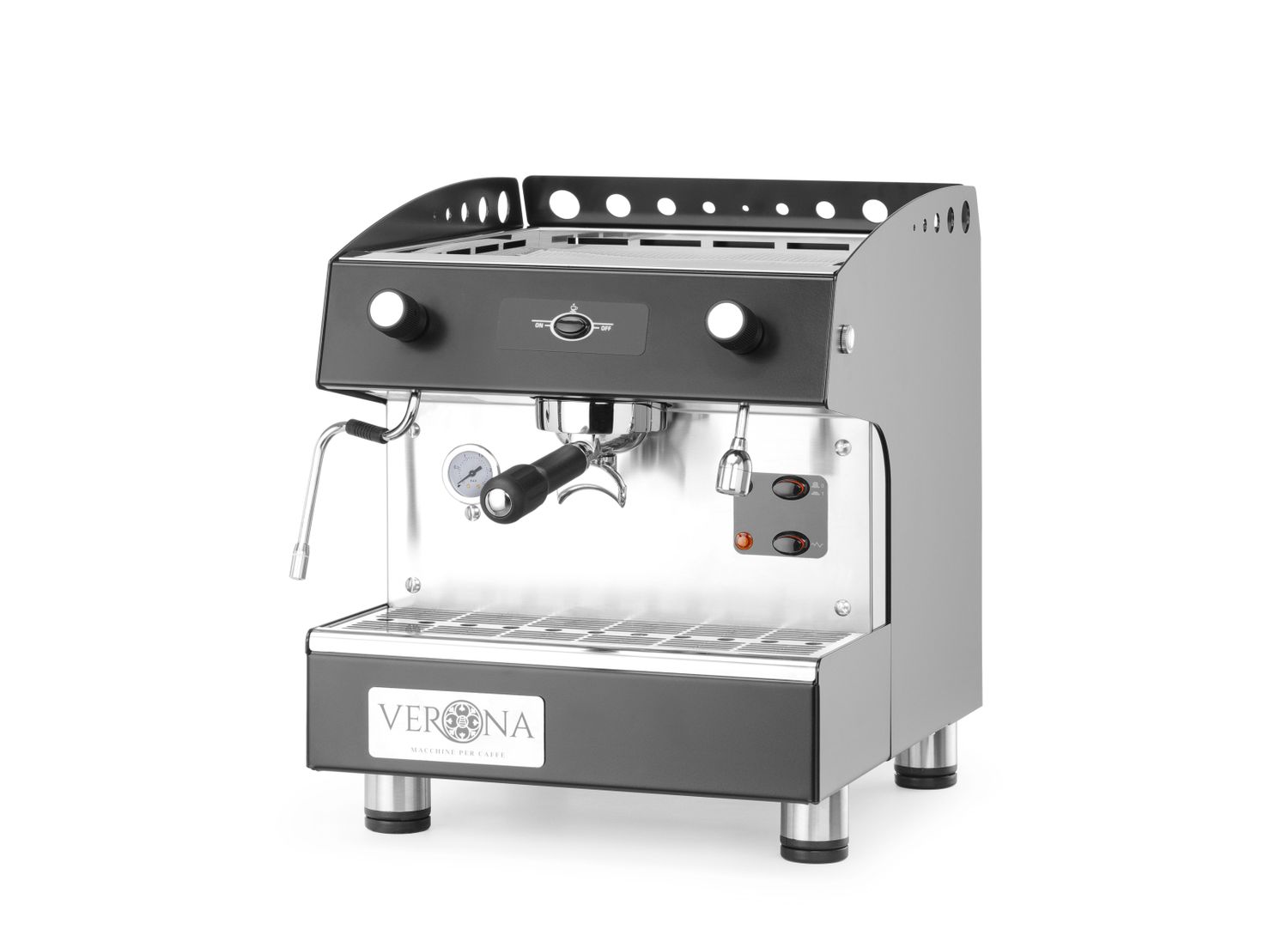 Kávovar Romeo Easy 1 pákový, poloautomatický, černý, HENDI, 230V/1800W, 375x530x(H)485mm