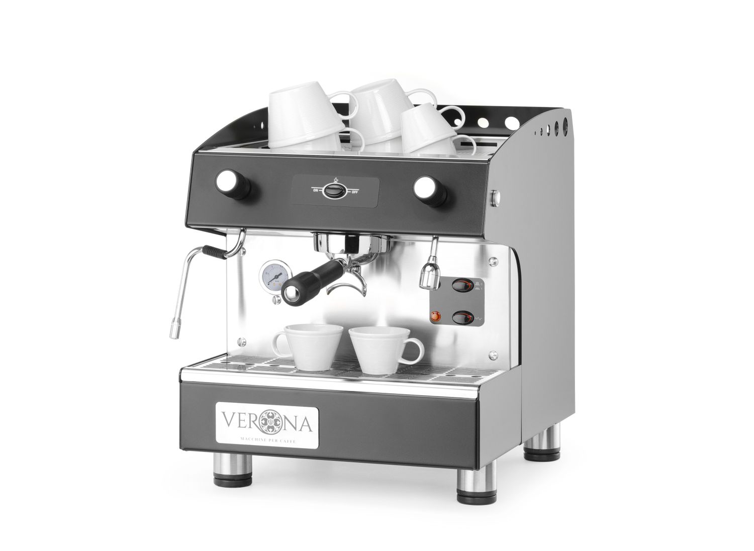 Kávovar Romeo Easy 1 pákový, poloautomatický, černý, HENDI, 230V/1800W, 375x530x(H)485mm