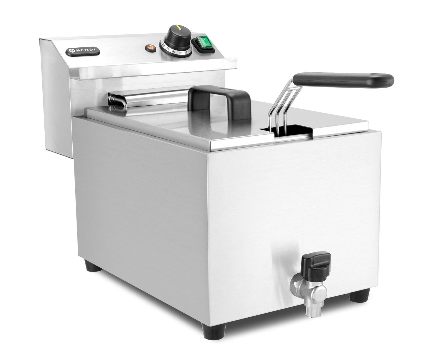 HENDI | Fritéza s výpustí XL, objem 10 litrů, Profi Line, 400V/6600W, 300x680x(H)420mm