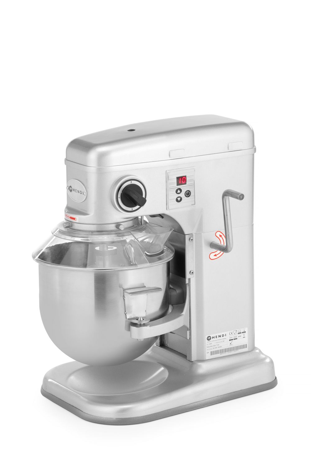 Profesionální planetární mixér, HENDI, Kitchen Line, 7L, Stříbrná, 230V/650W, 317x440x(H)490mm