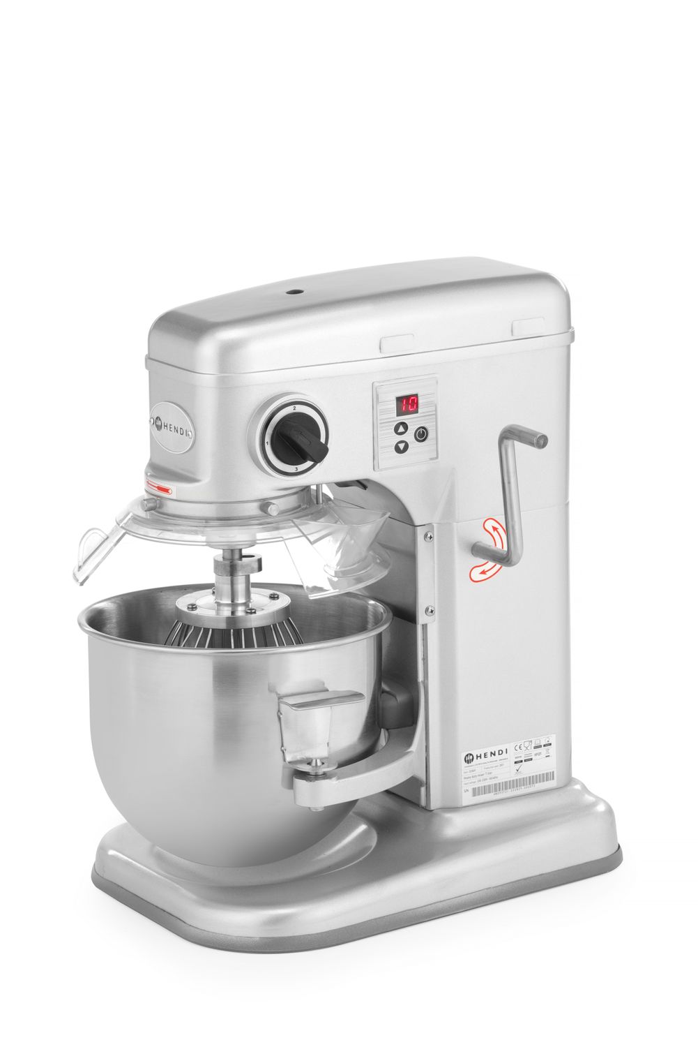 Profesionální planetární mixér, HENDI, Kitchen Line, 7L, Stříbrná, 230V/650W, 317x440x(H)490mm