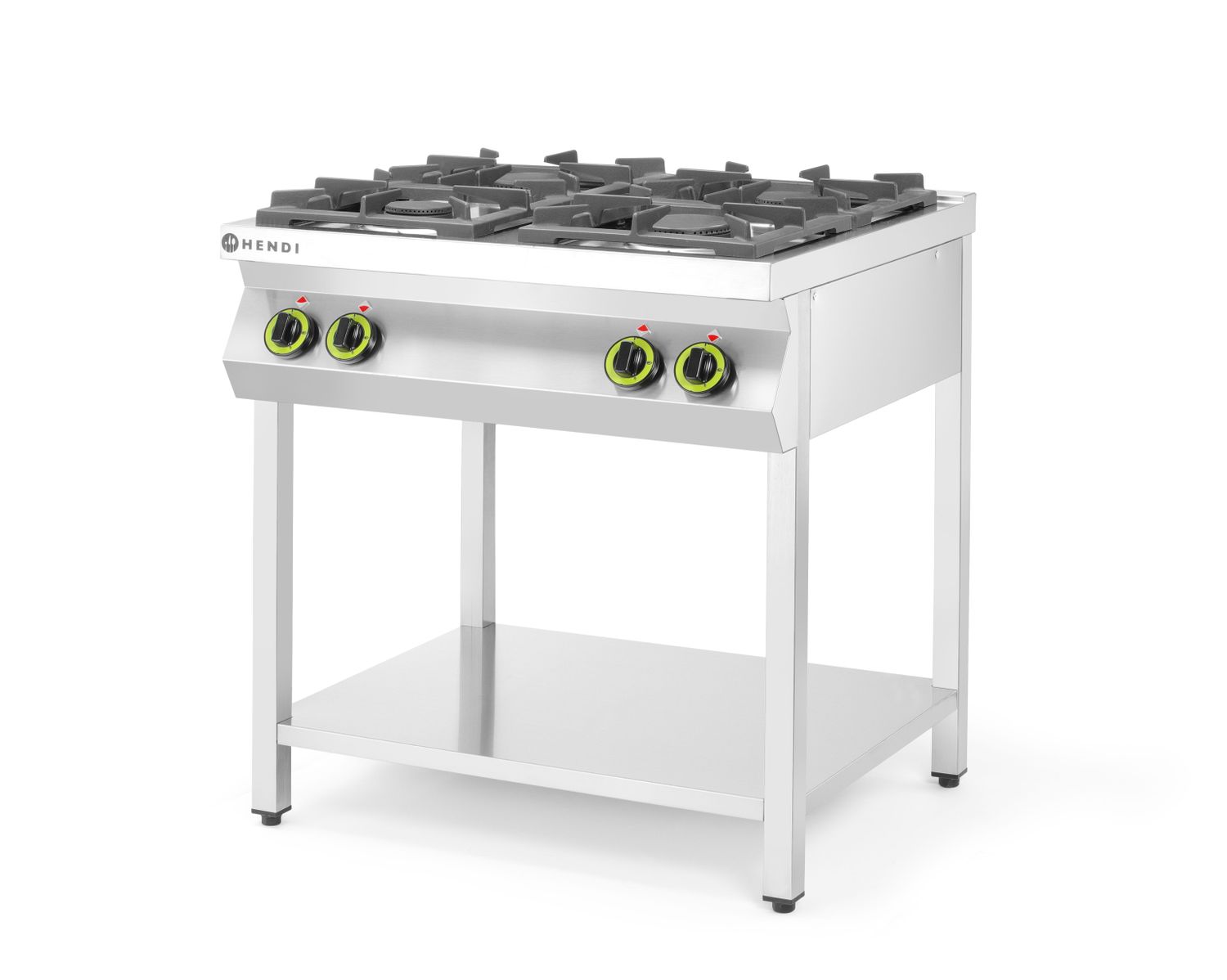 Plynový sporák 4-hořákový Kitchen Line s otevřeným podstavcem, HENDI, Kitchen Line, 19kW, 800x700x(H)900mm