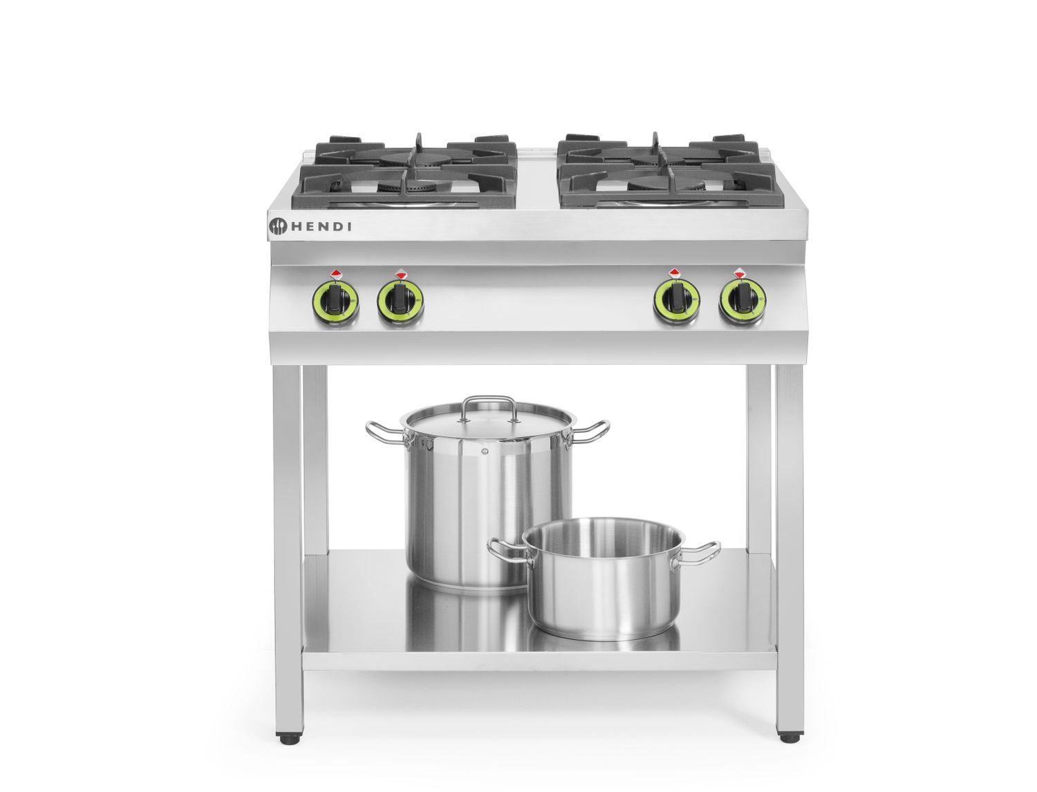 Plynový sporák 4-hořákový Kitchen Line s otevřeným podstavcem, HENDI, Kitchen Line, 19kW, 800x700x(H)900mm