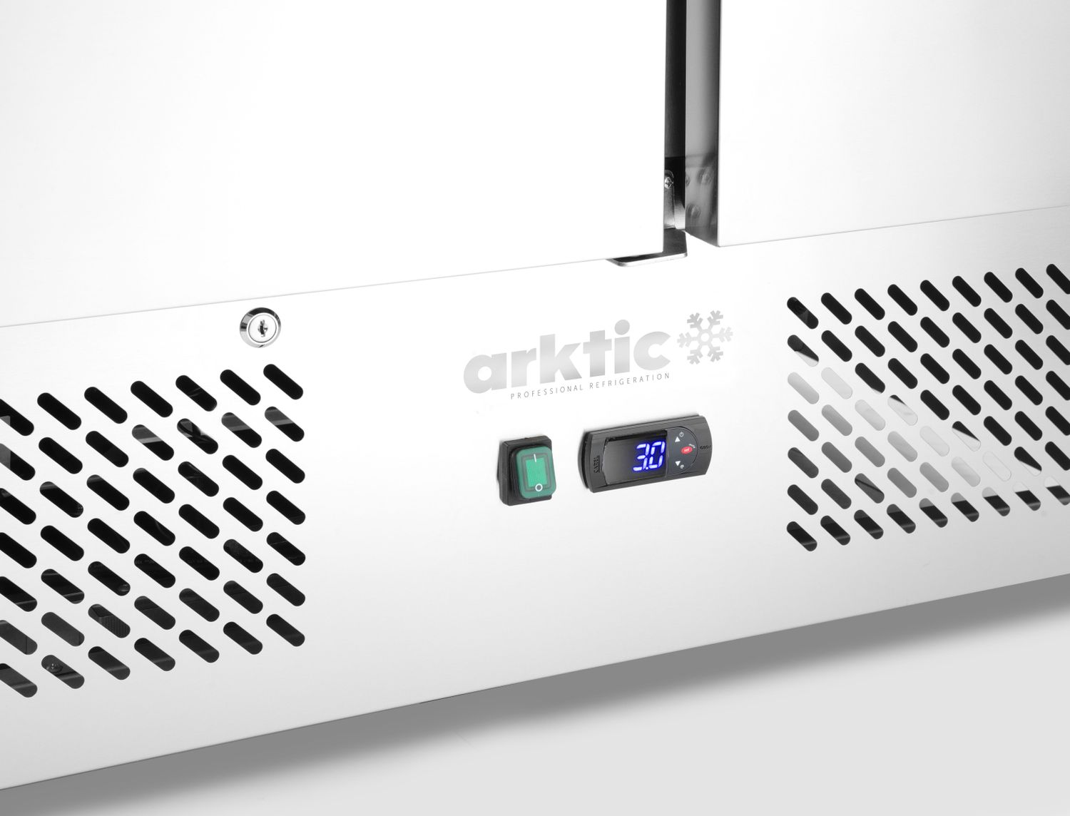 Třídveřový chladicí vozík na pizzu se skleněným nástavcem a žulovou pracovní deskou, Arktic, 254L, 230V/400W, 1400x700x(H)1491mm