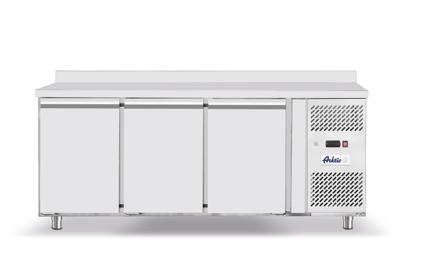 Třídveřový chladicí stůl s postranními jednotkami, Arktic, Profi Line, GN 1/1, 420L, 230V/400W, 1795x700x(H)879mm