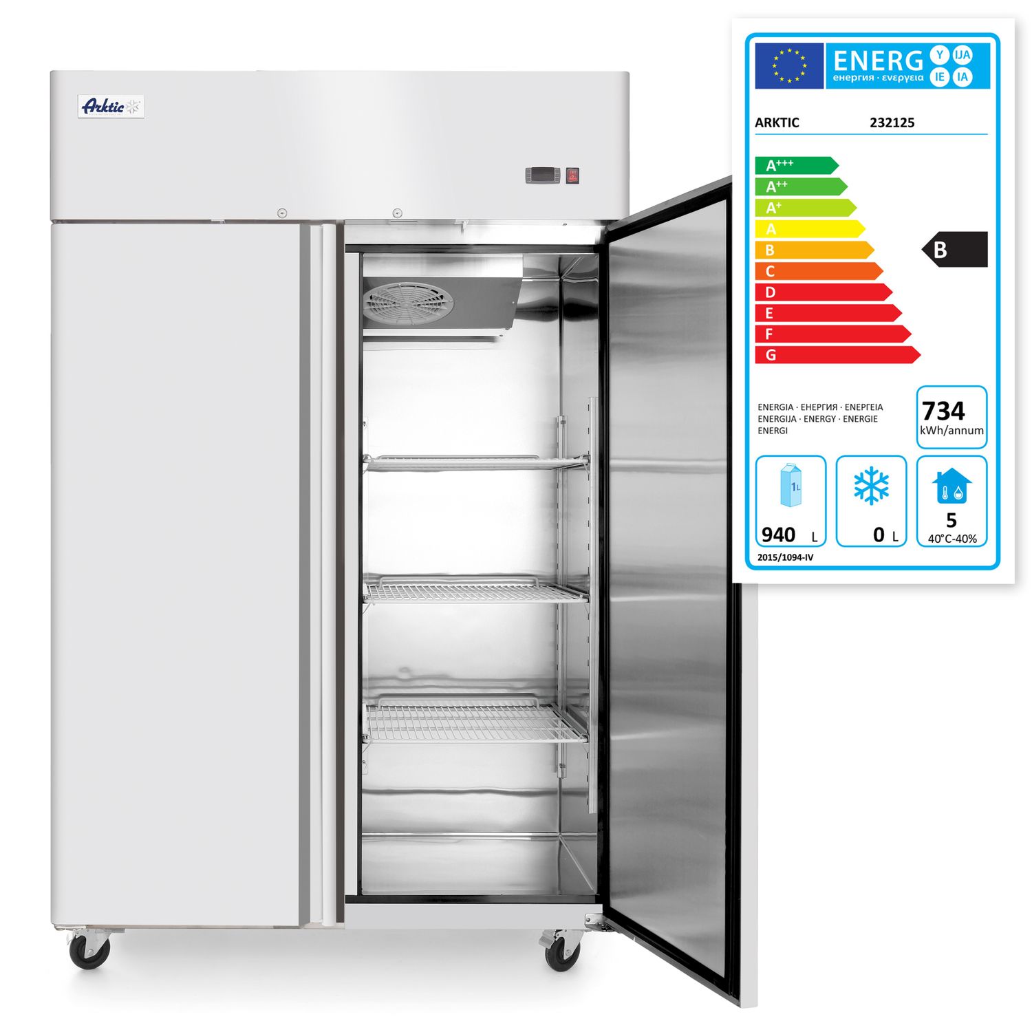 Dvoudveřová chladicí skříň, 1240 l, Arktic, Profi Line, GN 2/1, 940L, 230V/350W, 1314x800x(H)2082mm