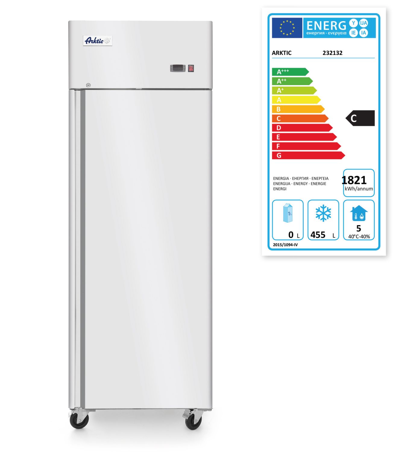 Mrazicí skříň, 1-dveřová, 670 l, Arktic, Profi Line, GN 2/1, 230V/600W, 730x800x(H)2096mm
