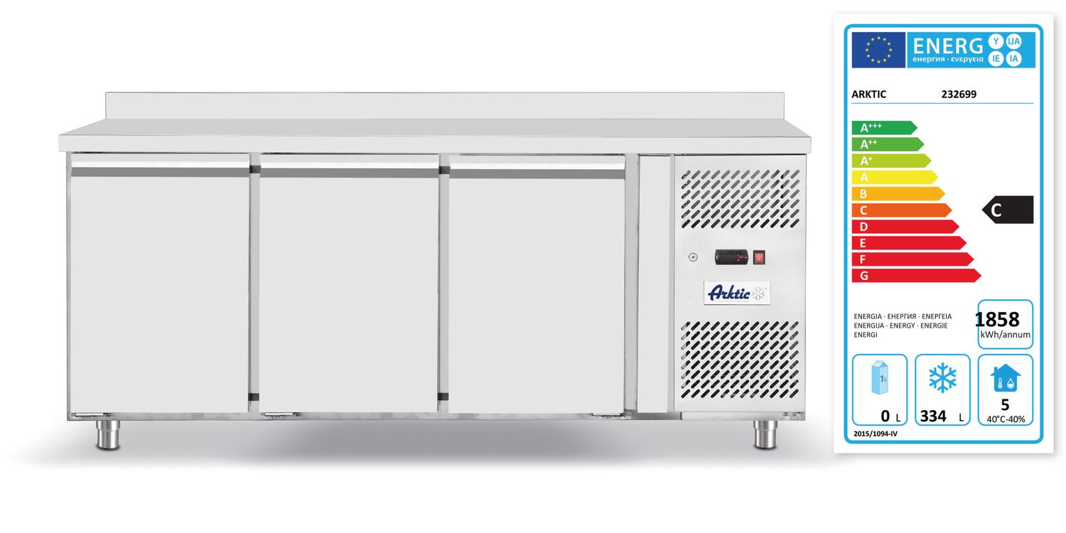 Mraznička kombinovaná, třídveřová, s boční montáží, Arktic, Profi Line, GN 1/1, 420L, 230V/600W, 1796x700x(H)879mm