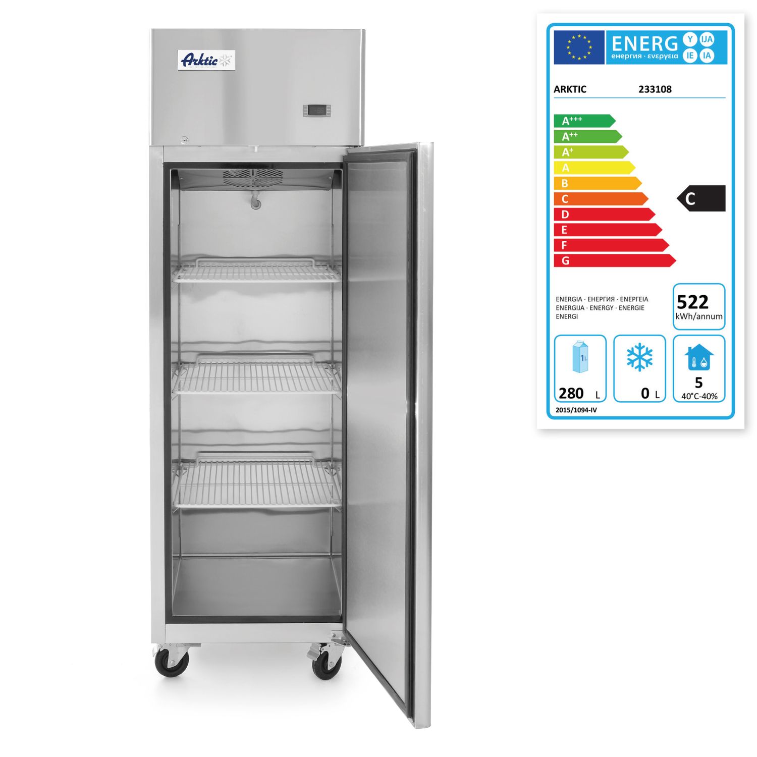 Lednice Profi Line 410L, Arktic, Profi Line, 230V/290W, 600x740x(H)1950mm
