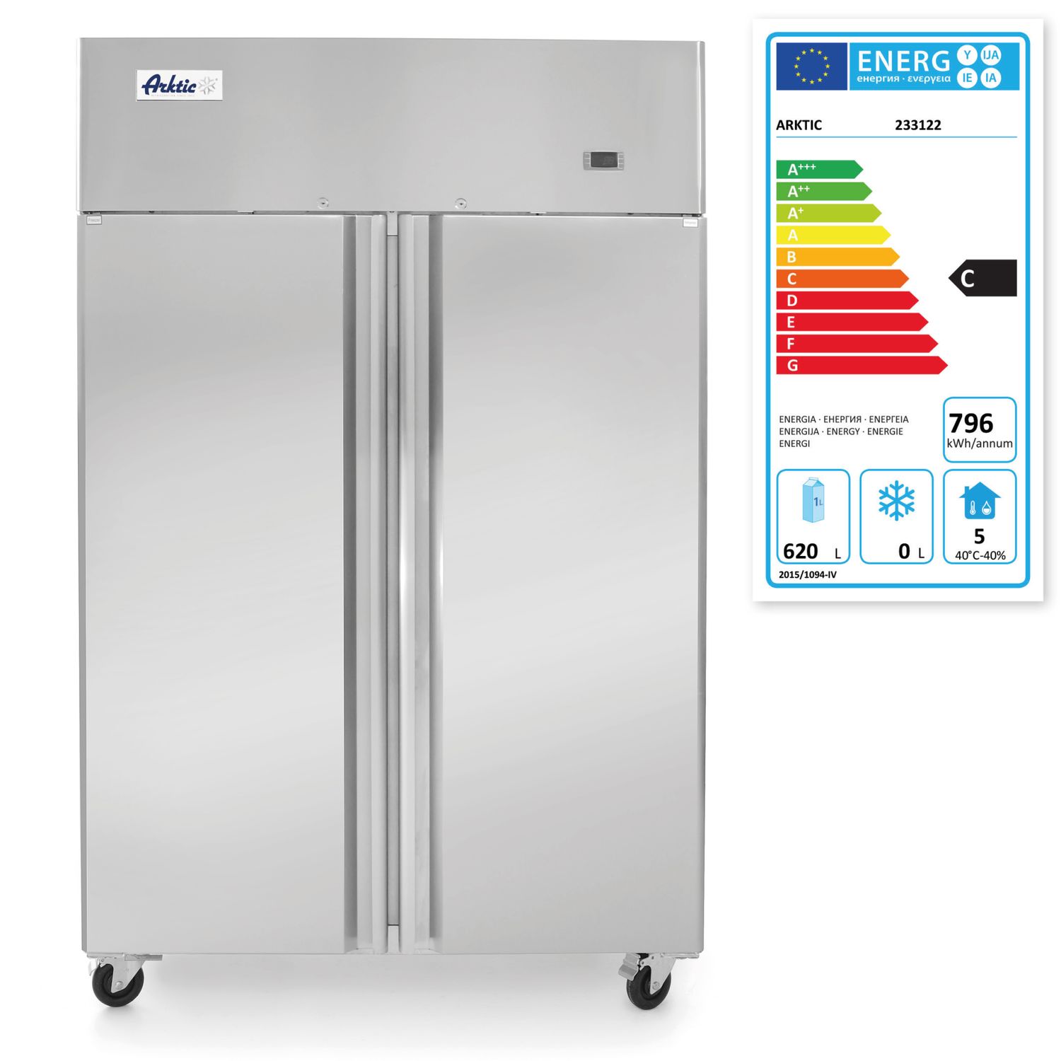 Lednice dvoukřídlá Profi Line 900L, Arktic, Profi Line, 230V/450W, 1200x740x(H)1950mm