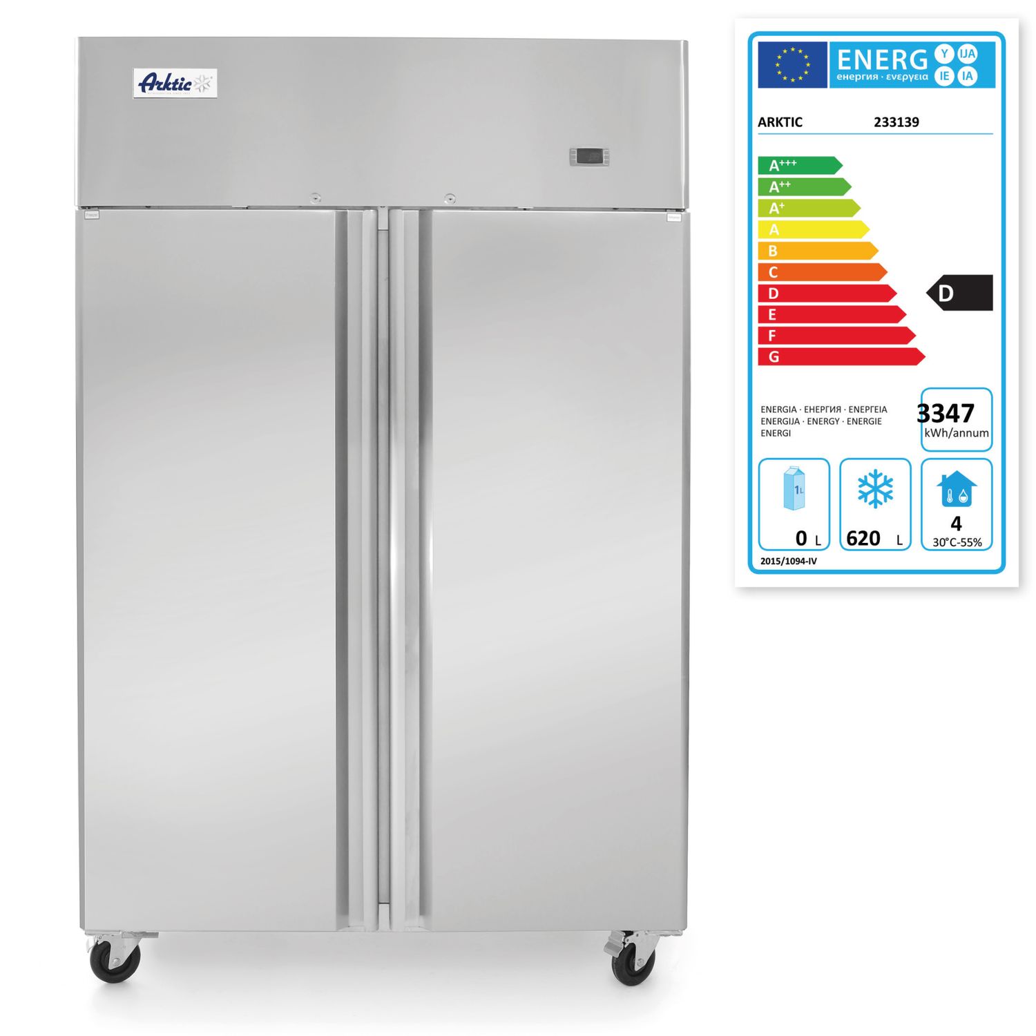 Mrazák dvoukřídlý Profi Line 900L, Arktic, Profi Line, 230V/750W, 1200x740x(H)1950mm