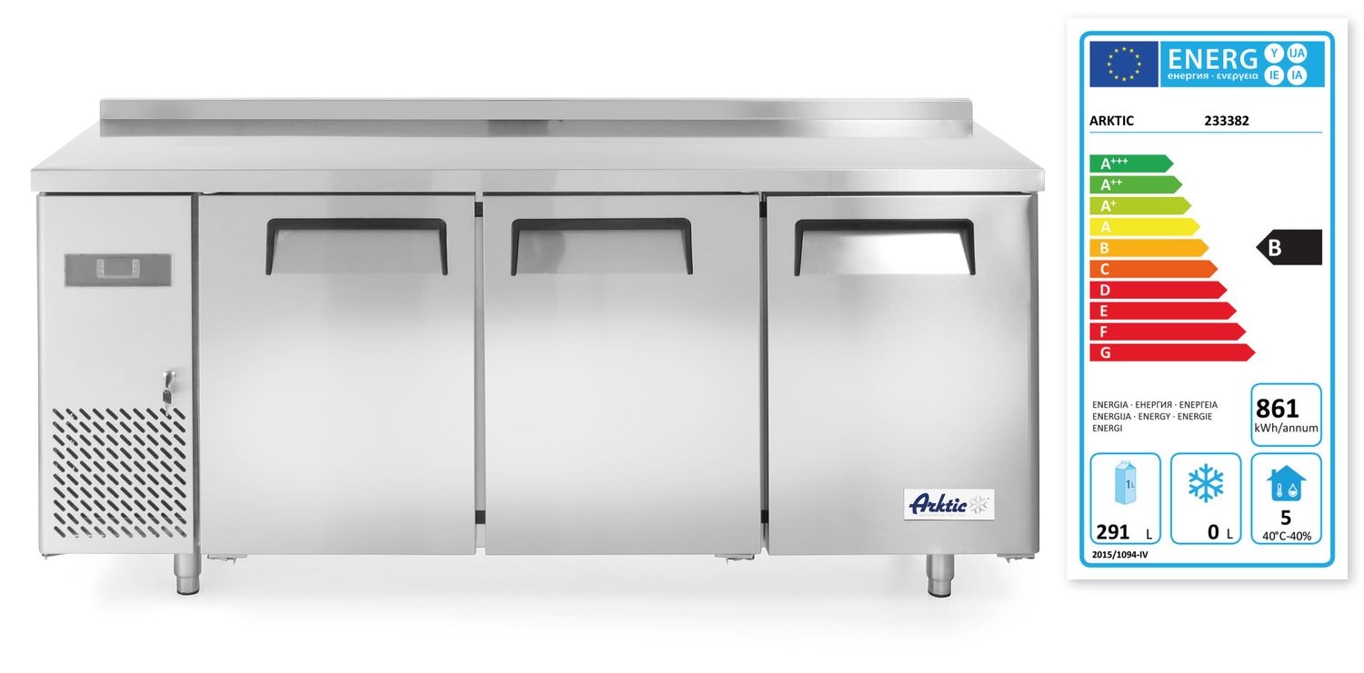 Třídveřový chladicí stůl s postranními jednotkami, Arktic, Kitchen Line, 291L, 230V/270W, 1800x600x(H)886mm