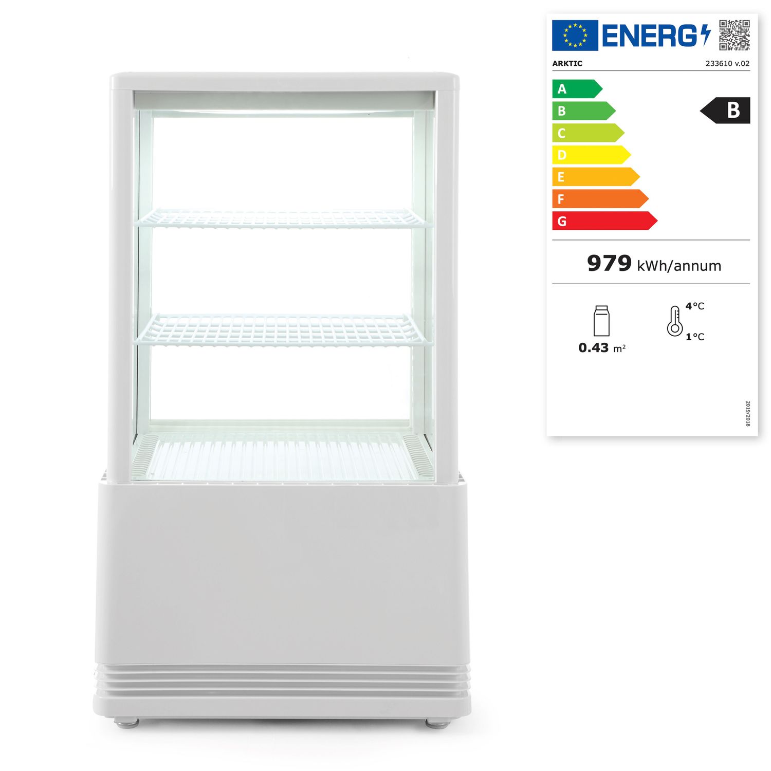 Chlazená skříň displeje, 58 l, Arktic, Bílá, 230V/170W, 444x397x(H)795mm