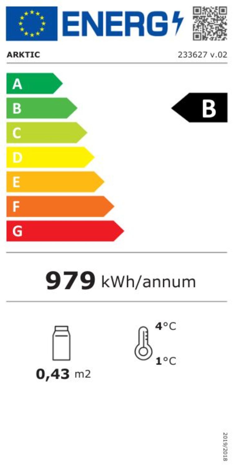 Chlazená skříň displeje, 58 l, Arktic, černá, 230V/170W, 444x397x(H)795mm