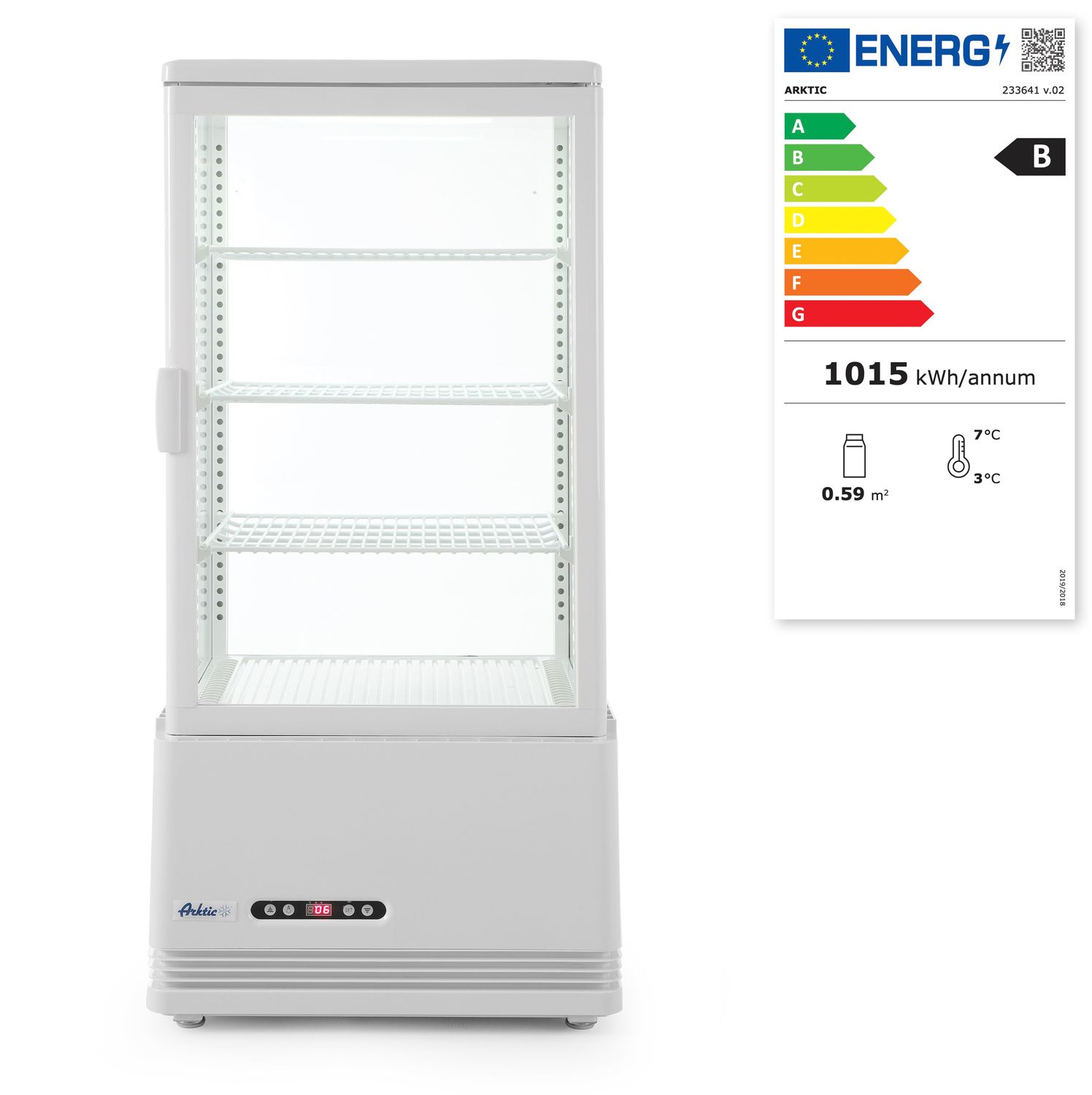 Chlazená skříň displeje, 78 l, Arktic, Bílá, 230V/170W, 444x397x(H)940mm