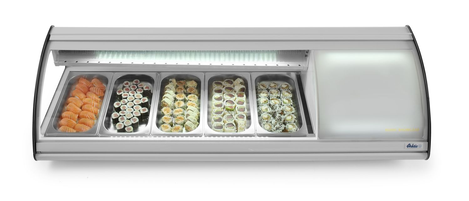 Stojan na sushi 5x GN 1/3, Arktic, 230V/160W, 1307x445x(H)327mm
