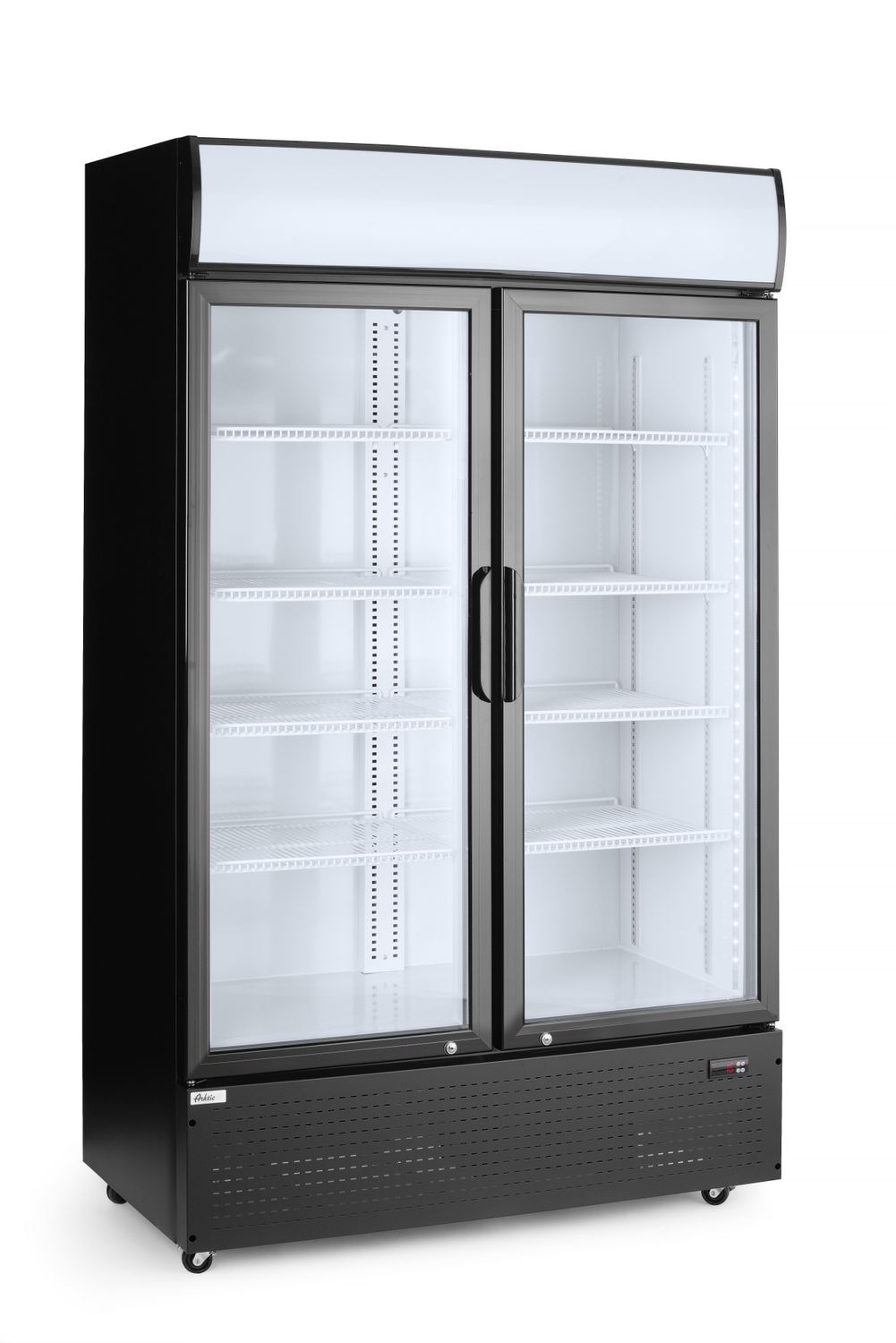Zadní barová chladnička s podsvíceným panelem, dvoudveřová, Arktic, 512L, Černá, 220-240V/510W, 1120x610x(H)1965mm
