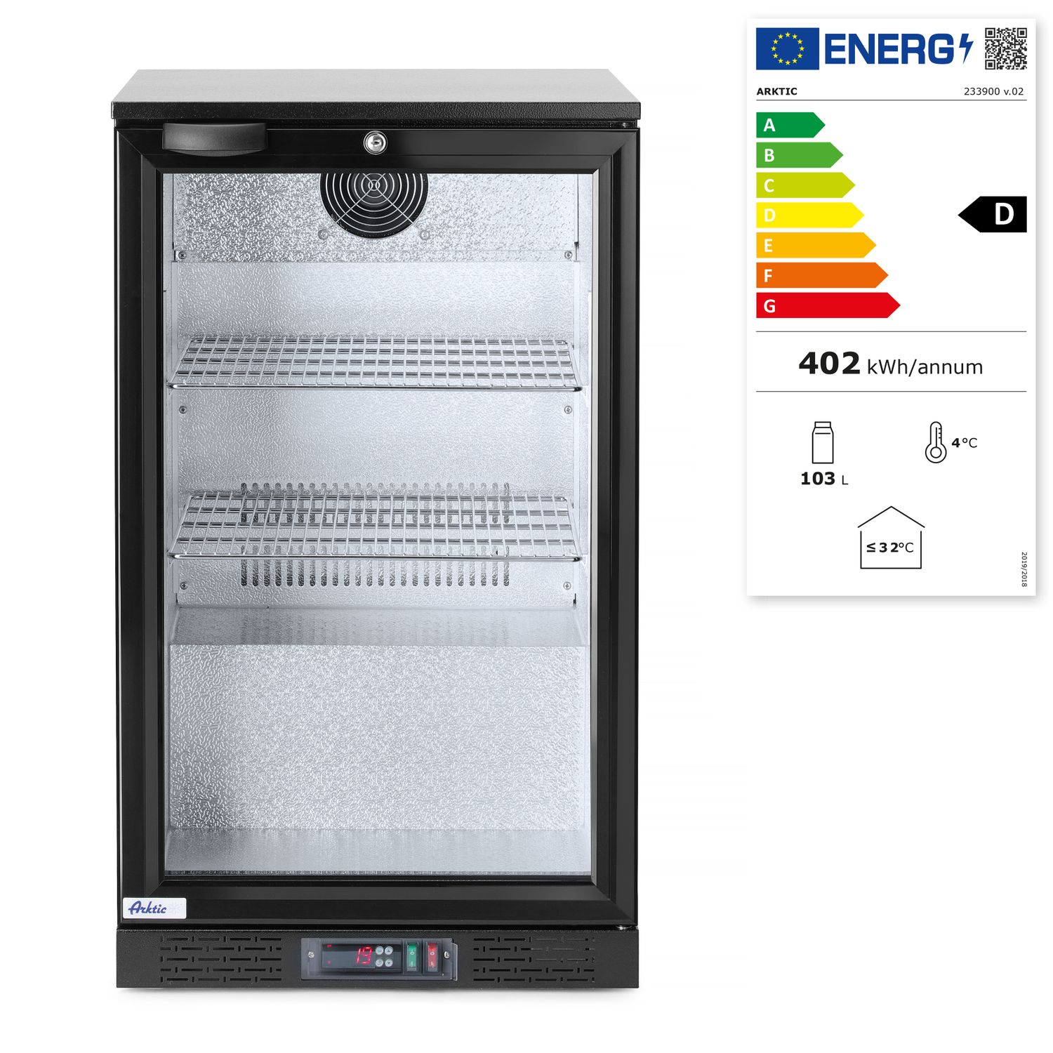 Jednodveřová chladnička s barovým pultem, Arktic, 86L, Černá, 220-240V/120W, 500x530x(H)865mm