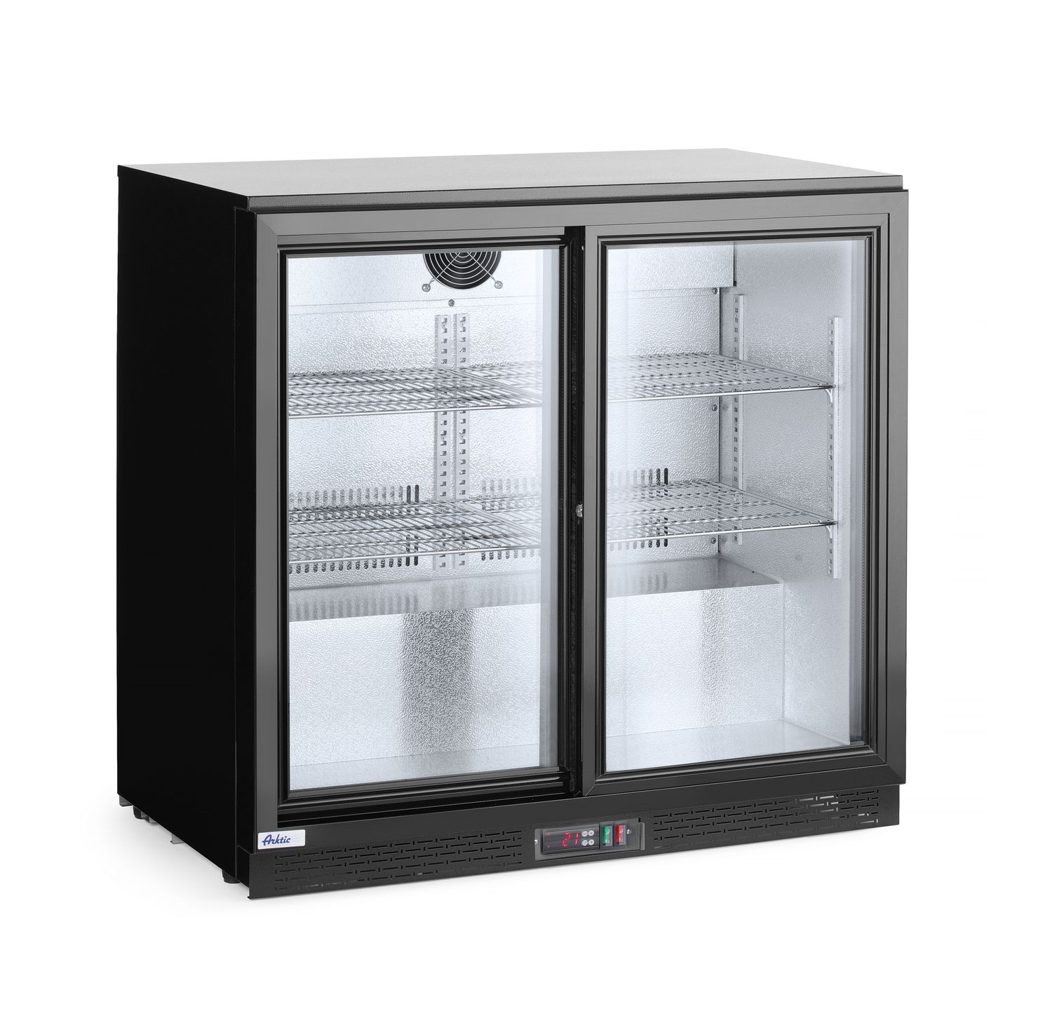 Zadní barová chladnička s dvojitými posuvnými dveřmi, Arktic, 158L, Černá, 220-240V/160W, 900x520x(H)865mm