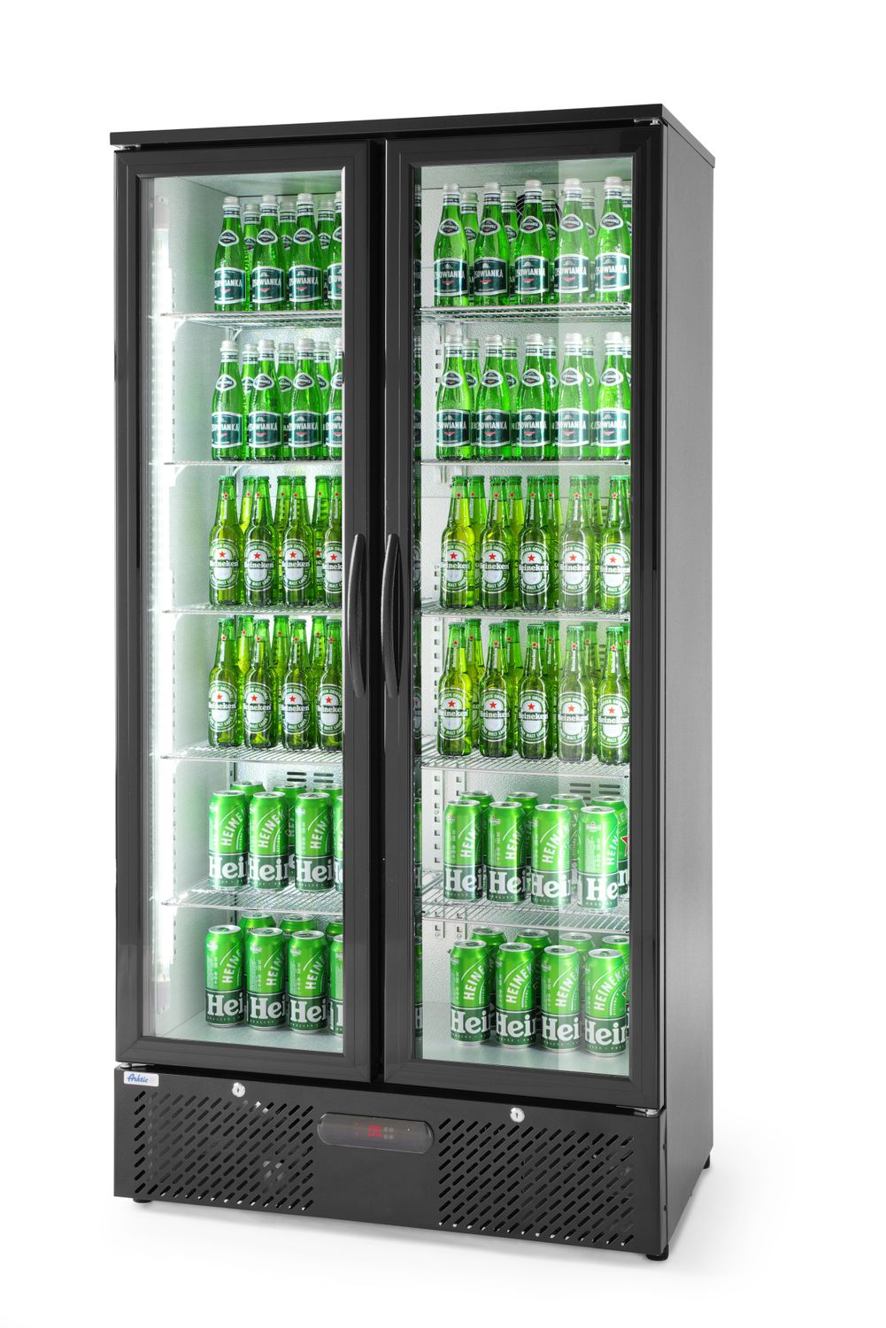 Zadní barová dvoudveřová chladnička, Arktic, 384L, Černá, 220-240V/365W, 940x635x(H)1983mm