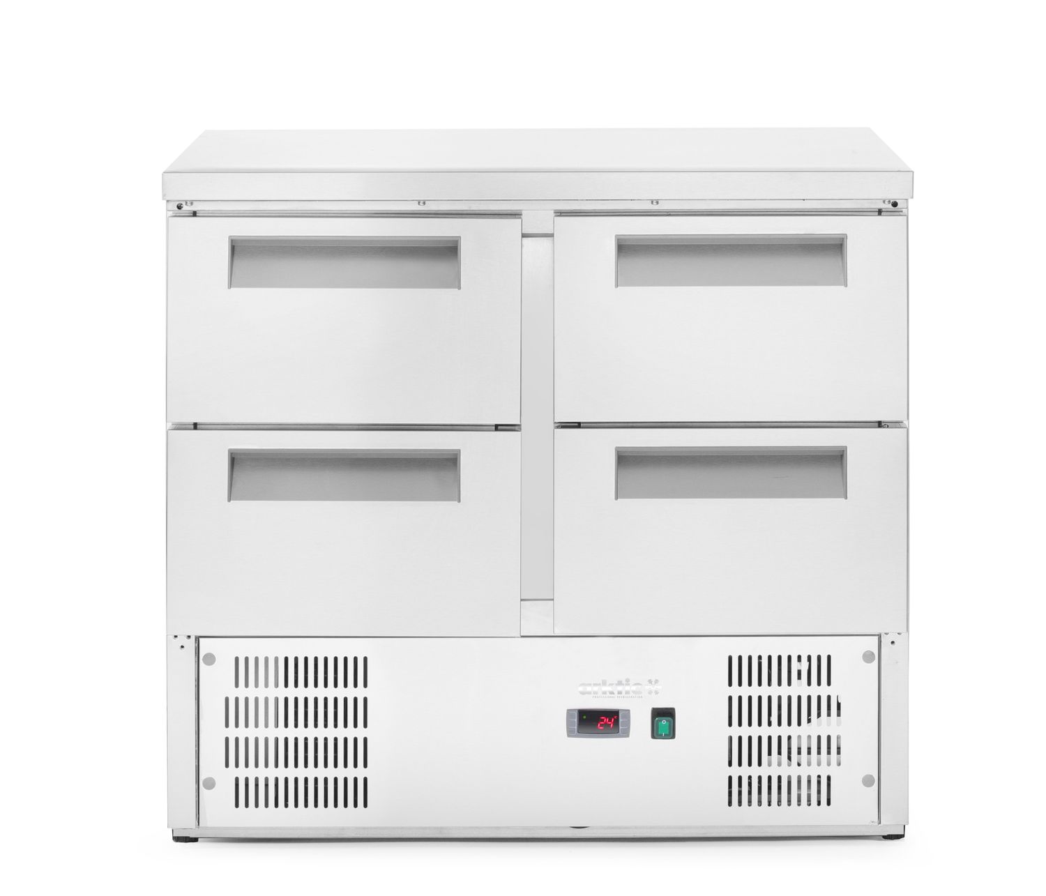Chladicí stůl s pracovní deskou z nerezové oceli, Arktic, stůl chladící se 4 zásuvkami, 247L, 900x700x(H)850mm