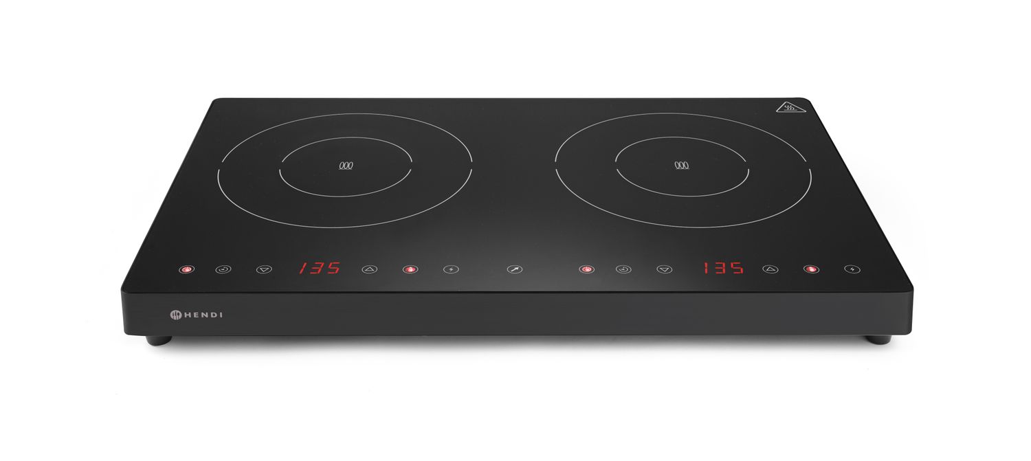 Dvojitý indukční vařič, HENDI, Kitchen Line, 230V/3500W, 608x405x(H)54mm