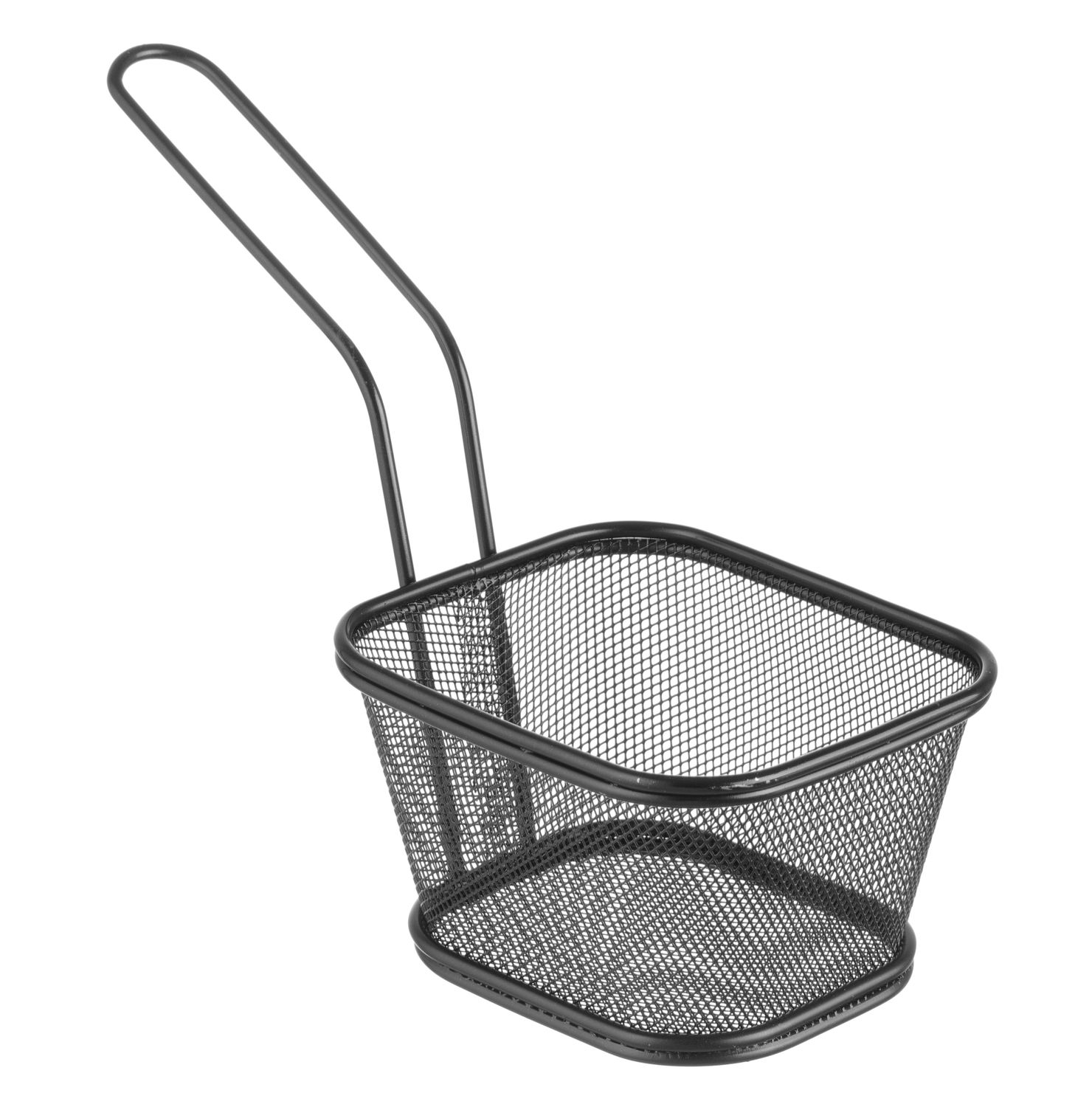 Servírovací mini fritovací košík stohovatelný černý, HENDI, 130x115x(H)80mm