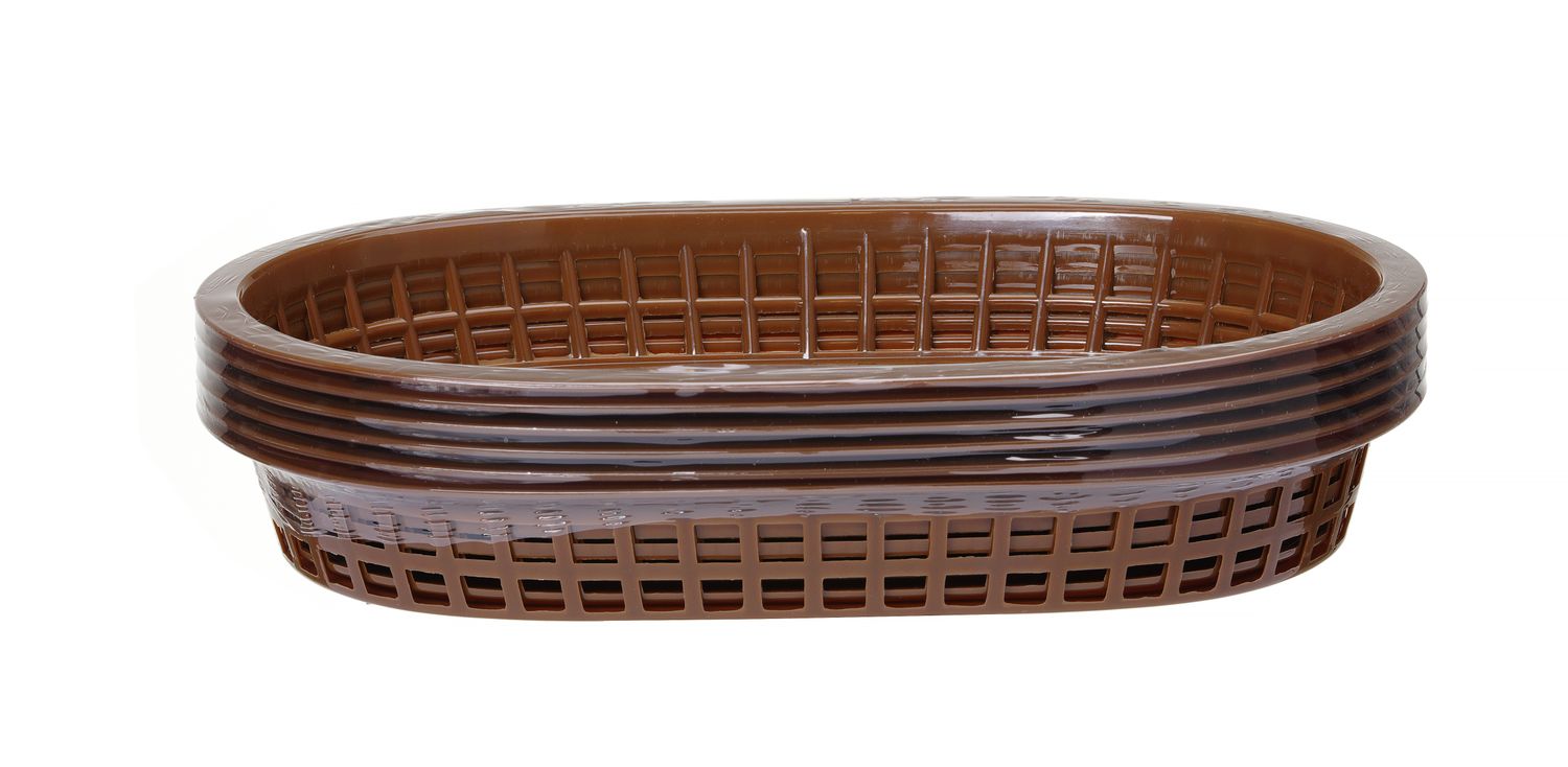 Košík na pečivo oválný, HENDI, Hnědá, 6 ks, 275x175x(H)38mm