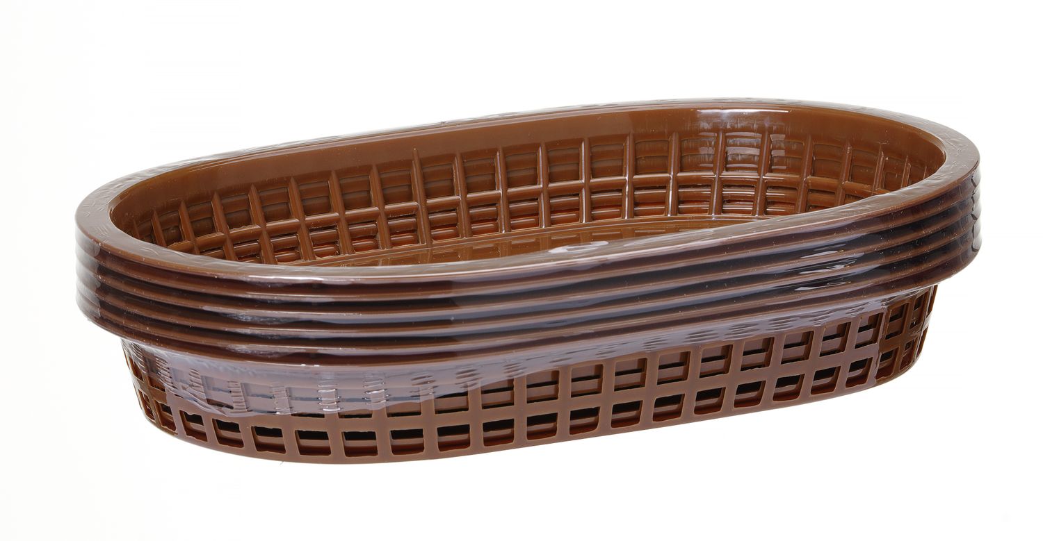 Košík na pečivo oválný, HENDI, Hnědá, 6 ks, 275x175x(H)38mm