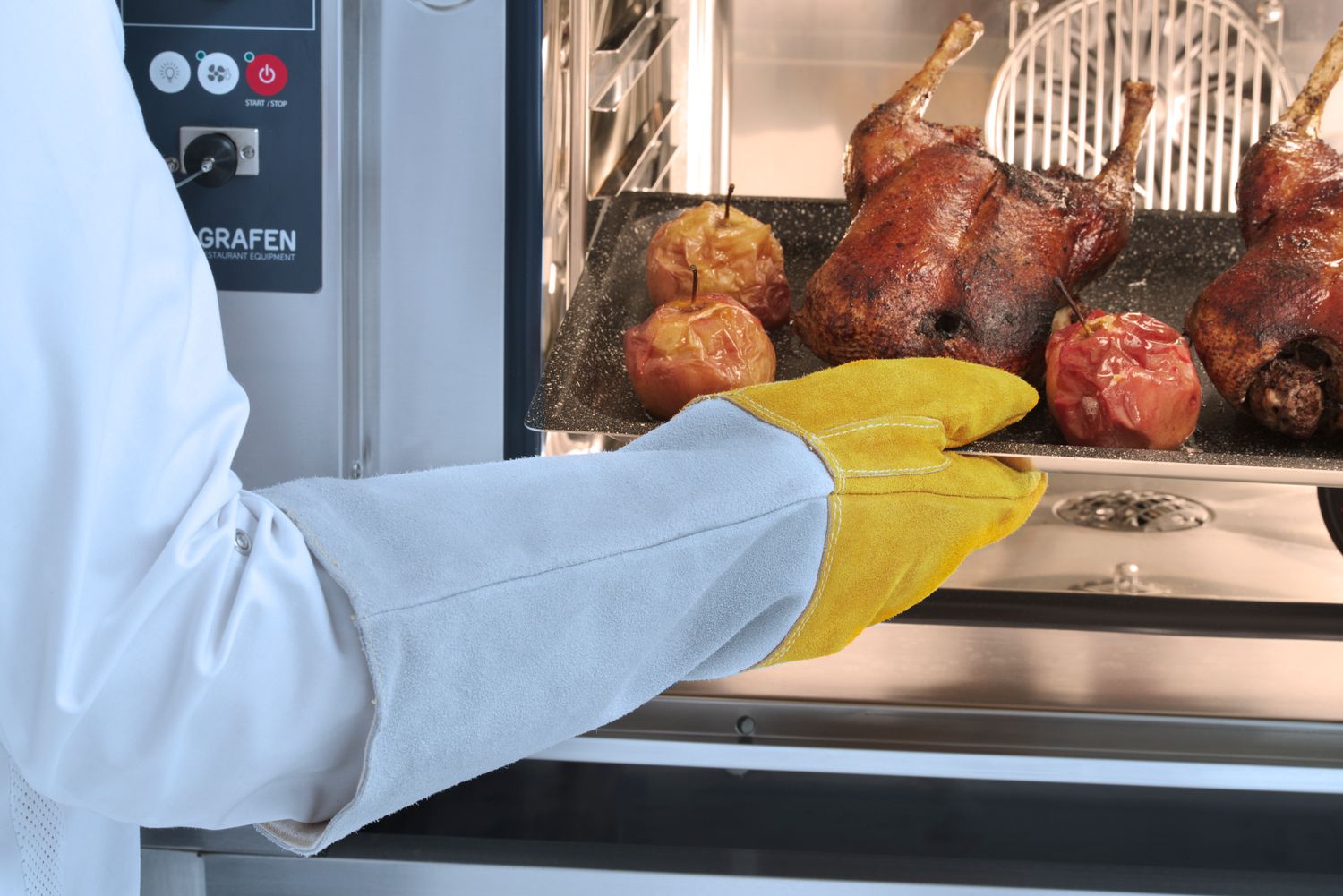 Žáruvzdorné kožené rukavice na grilování - 2 ks, HENDI, 2 ks, (L)460mm