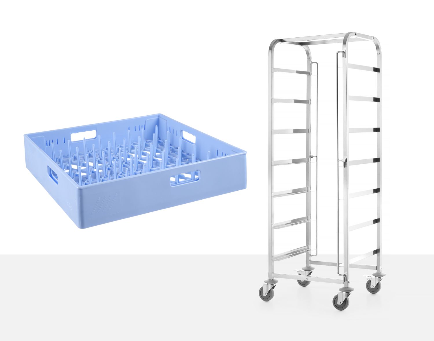 Vozík pro přepravu košů do myčky – 7 x 500x500 mm, HENDI, 615x560x(H)1700mm
