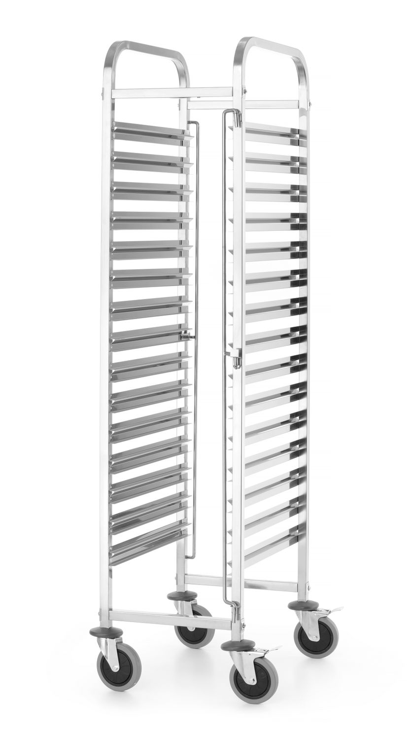 Vozík pro přepravu kontejnerů 15x GN 1/1, HENDI, Kitchen Line, GN 1/1, Stříbrná, 380x550x(H)1705mm