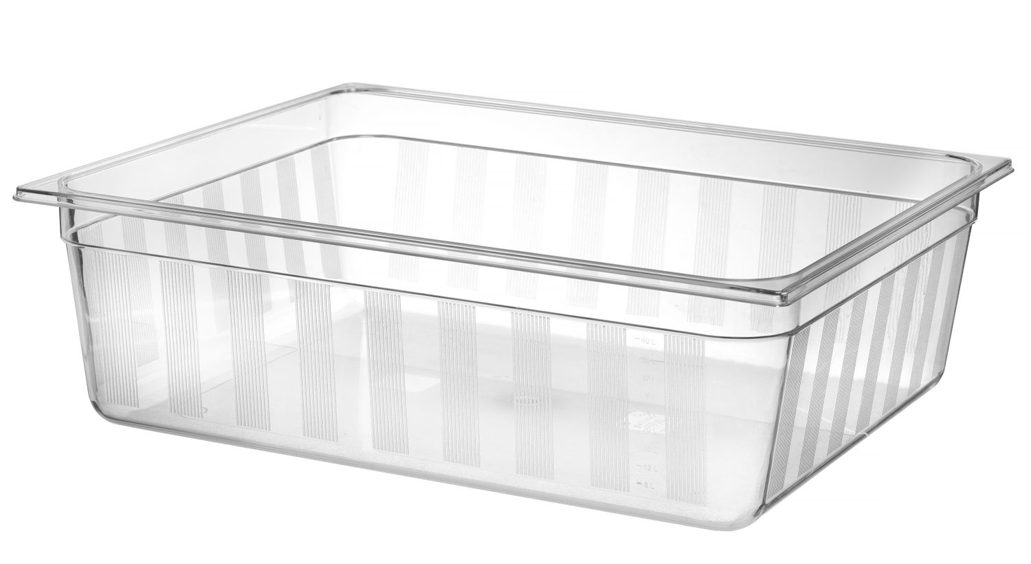Polykarbonátová nádoba GN 2/1, HENDI, GN 2/1, 58L, Průhledná, 650x530x(H)200mm